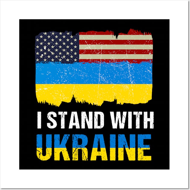 I Stand With Ukraine Ukrainian Flag Support Ukraine Wall Art by snnt